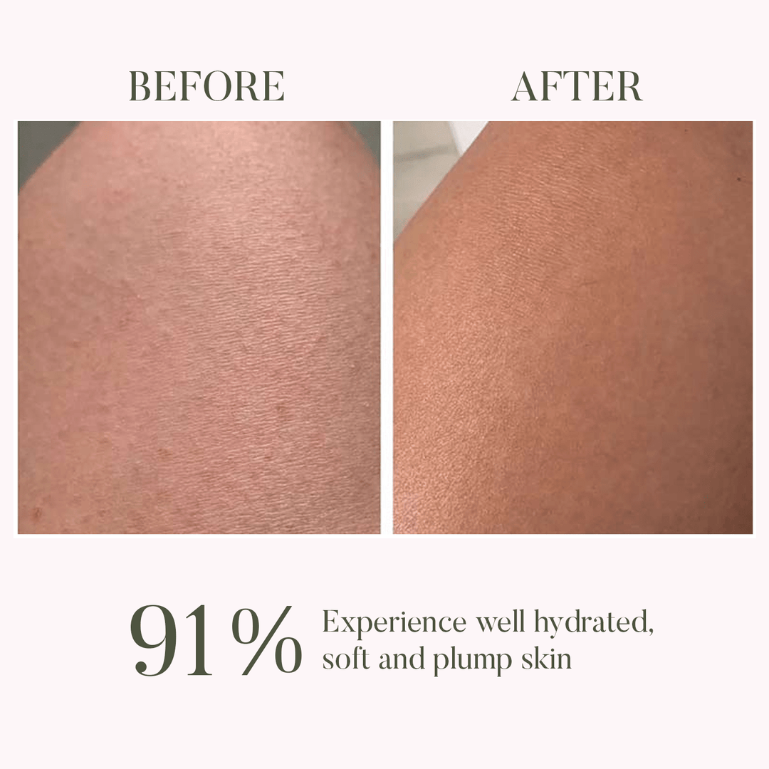 Before and After use of Rose & Pomegranate Shower Oil - OHRIA AYURVEDA