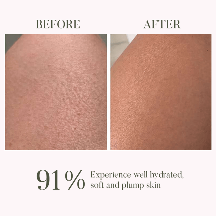Before and After use of Rose & Pomegranate Shower Oil - OHRIA AYURVEDA
