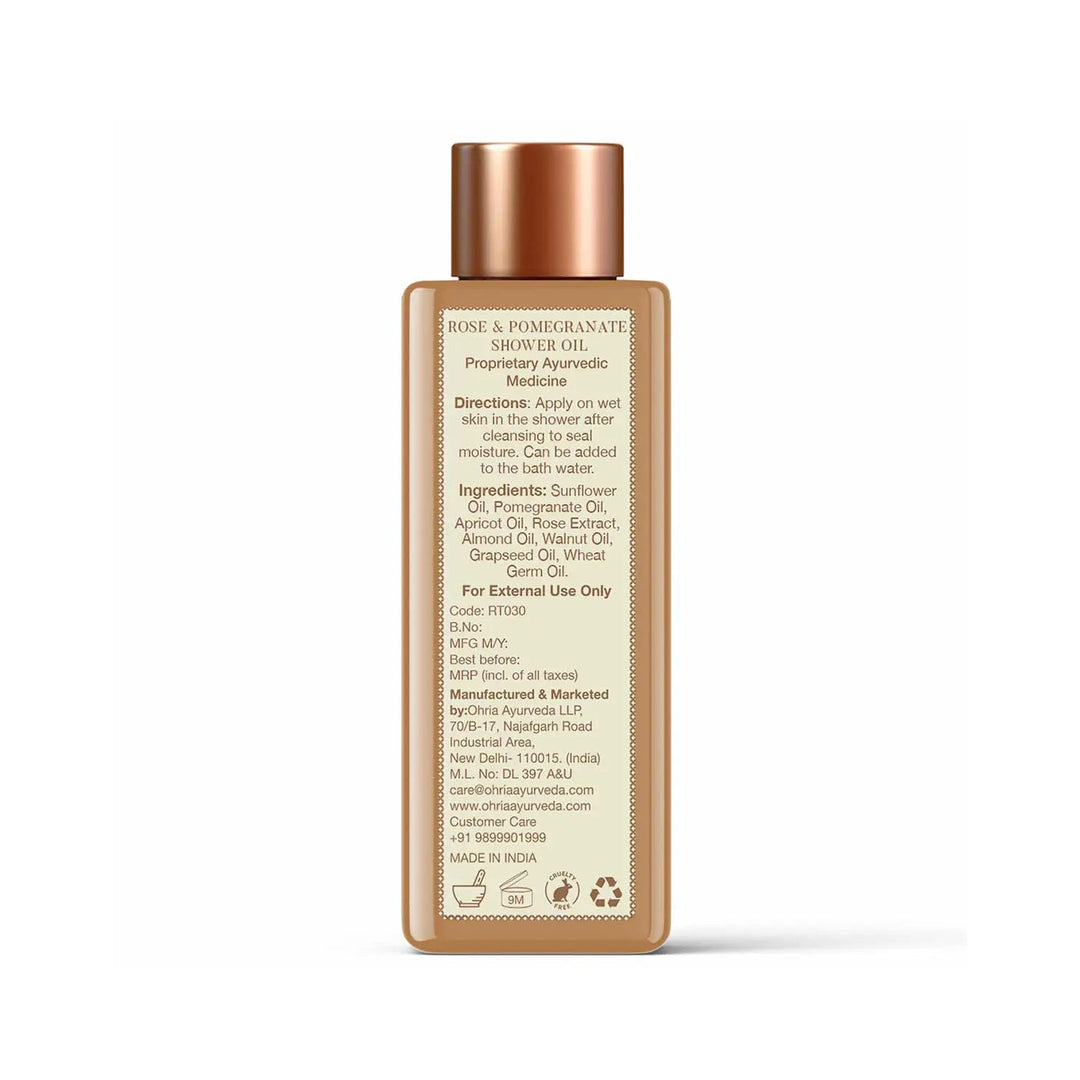 Rose & Pomegranate Ayurvedic Shower Oil - OHRIA AYURVEDA