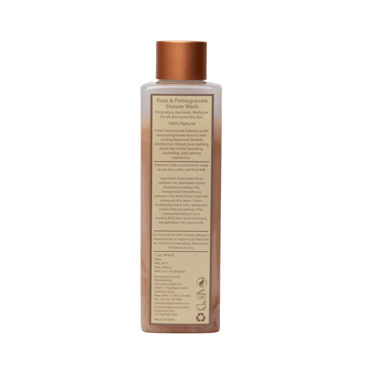 Direction to use ROSE & POMEGRANATE SHOWER WASH - OHRIA AYURVEDA