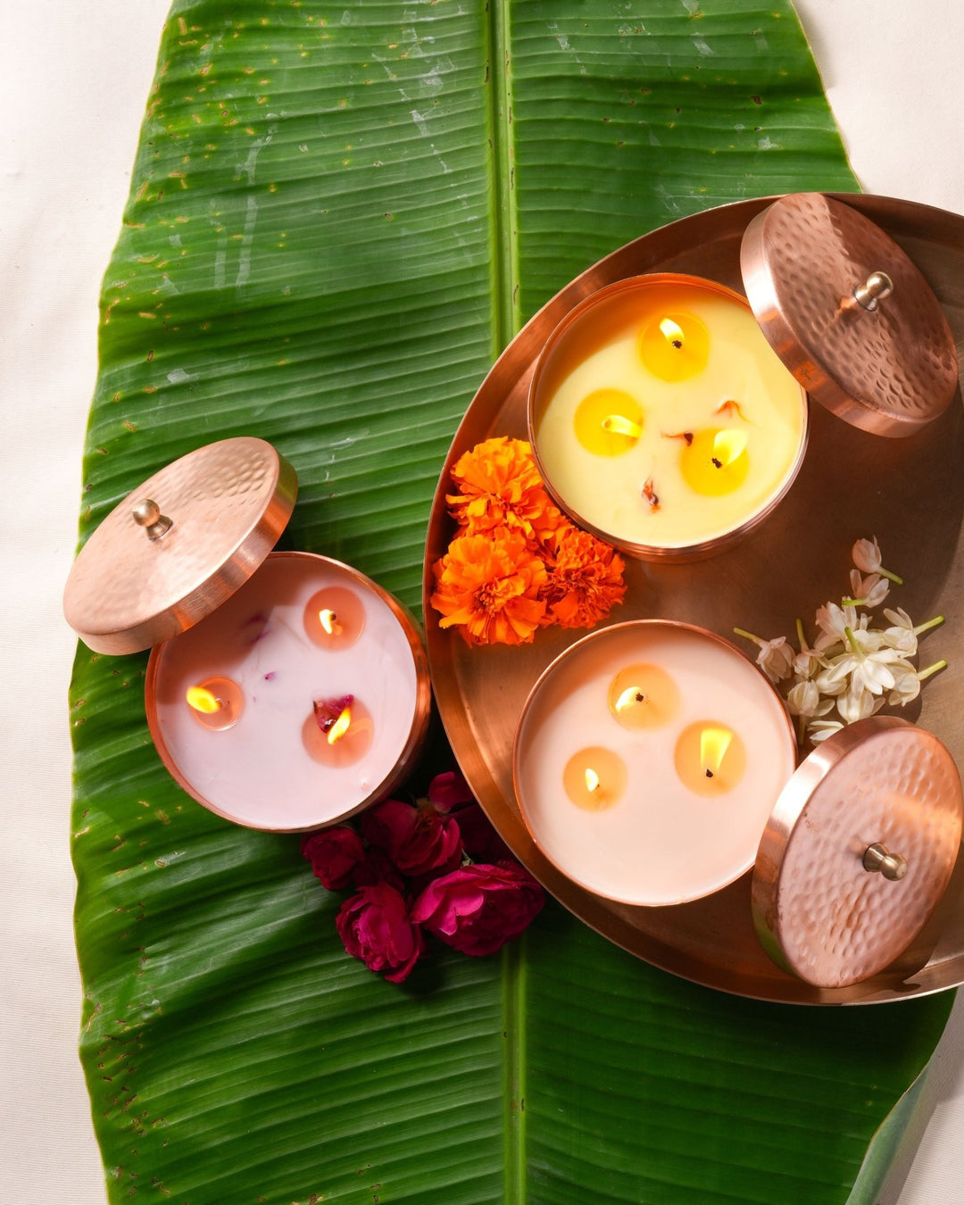 Rose & Oudh Luxury Copper/Brass Diya Candle OHRIA AYURVEDA