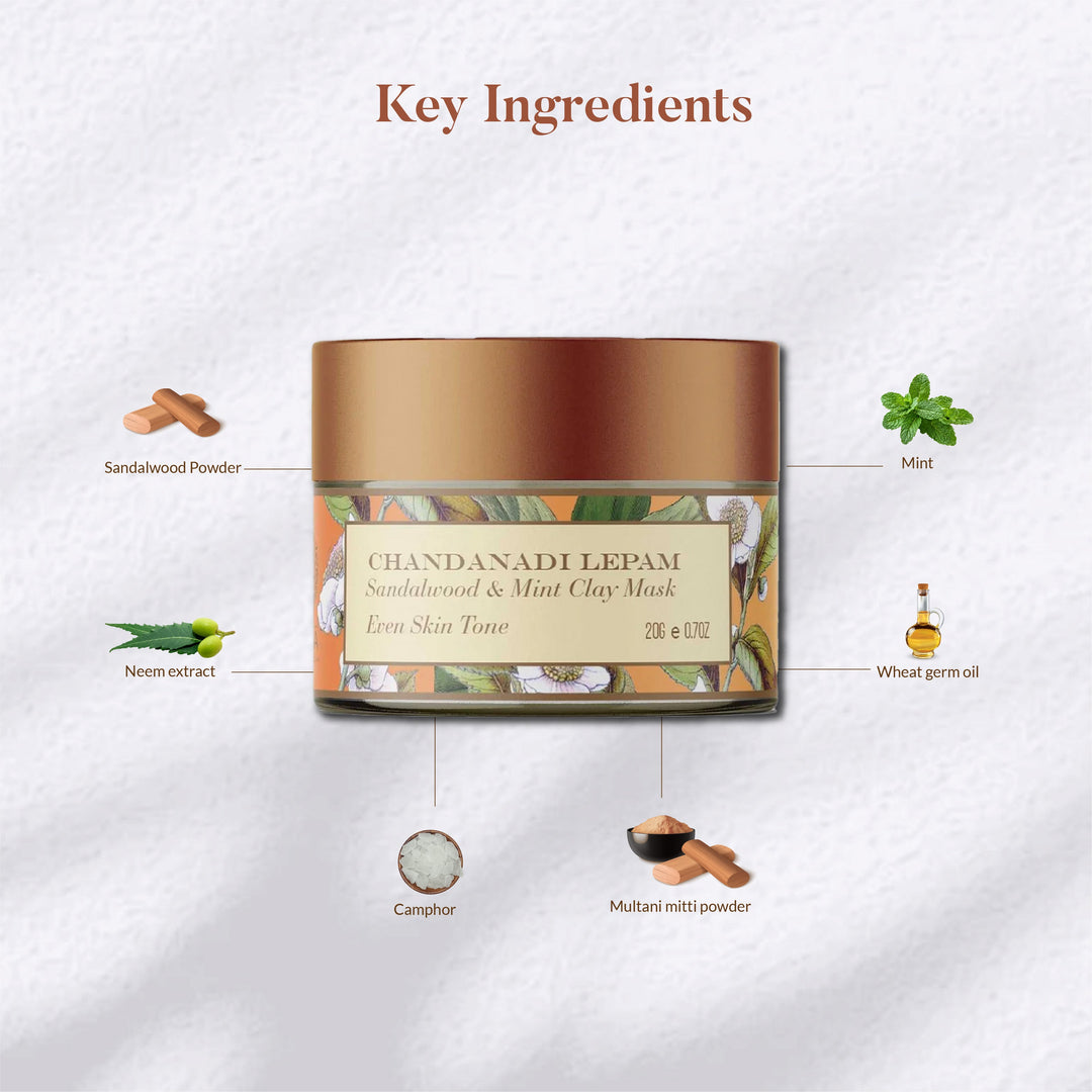 Sandalwood and Mint Clay Mask - Even Toned skin OHRIA AYURVEDA