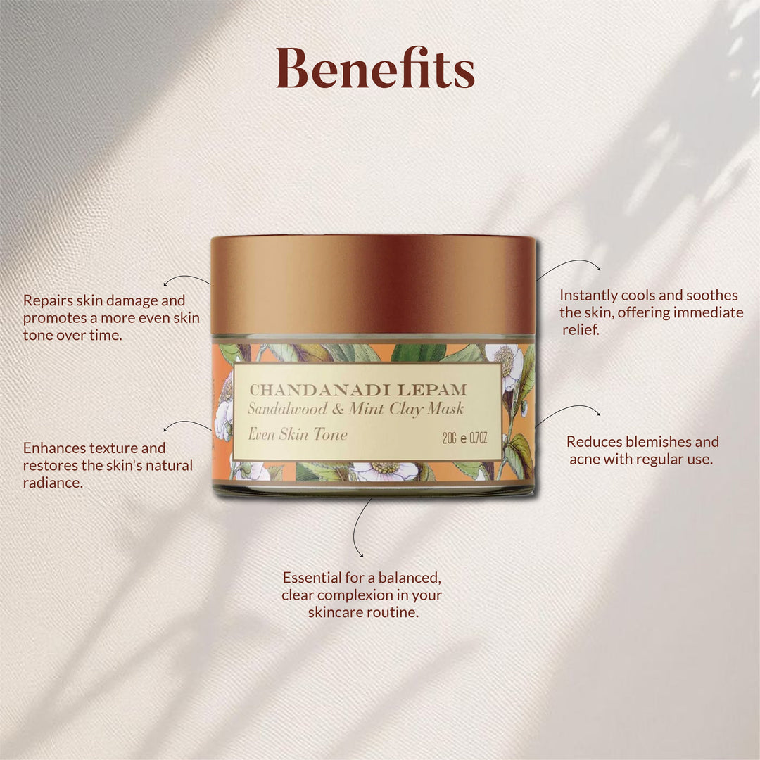 Sandalwood and Mint Clay Mask - Even Toned skin OHRIA AYURVEDA