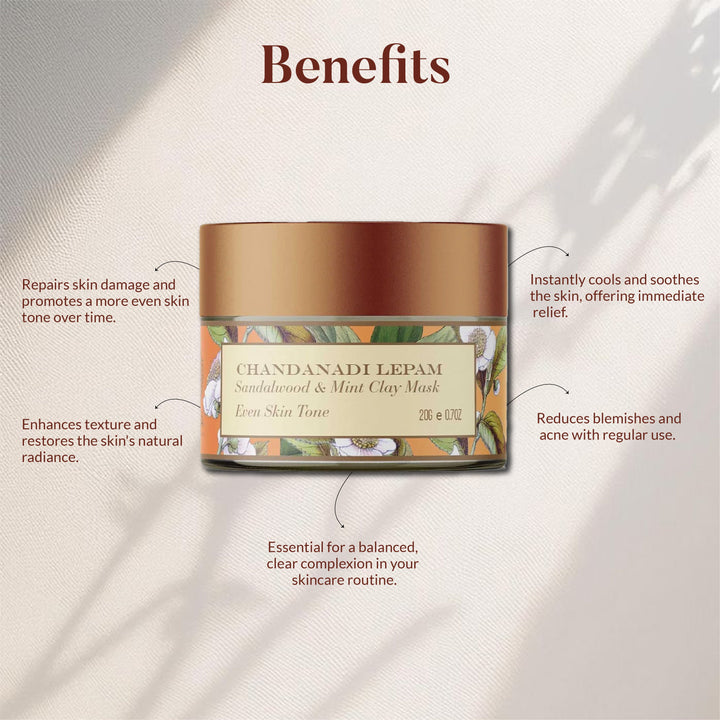 Sandalwood and Mint Clay Mask - Even Toned skin OHRIA AYURVEDA