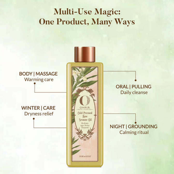 Cold Pressed Raw Sesame Oil- Nourishing and Strengthening OHRIA AYURVEDA