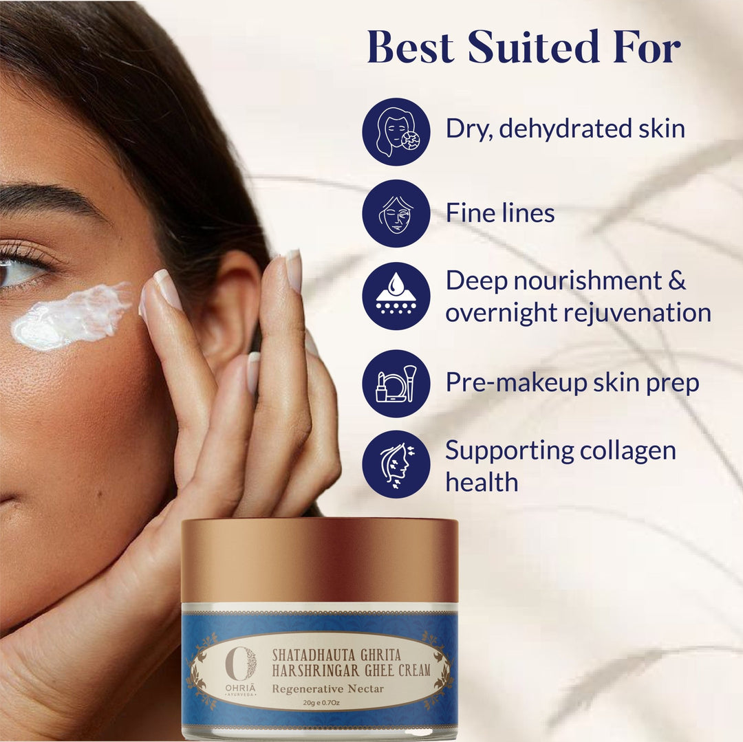 Shatadhauta Ghrita Harshringar Ghee Cream- Intense/Deep Nourishment OHRIA AYURVEDA