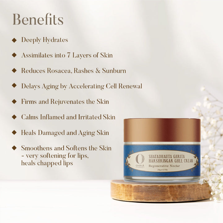 Benefits of Shatadhauta Ghrita Harshringar Ghee Cream - Ohria Ayurveda