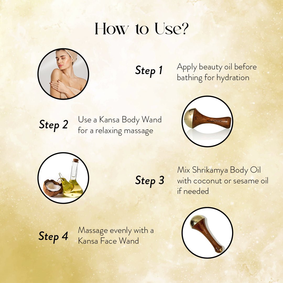 how to use Shrikamya Body Massage Oil - OHRIA AYURVEDA