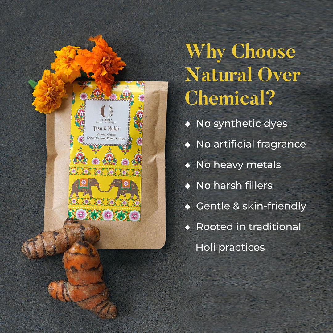 Haldi & Tesu Natural Holi Color OHRIA AYURVEDA