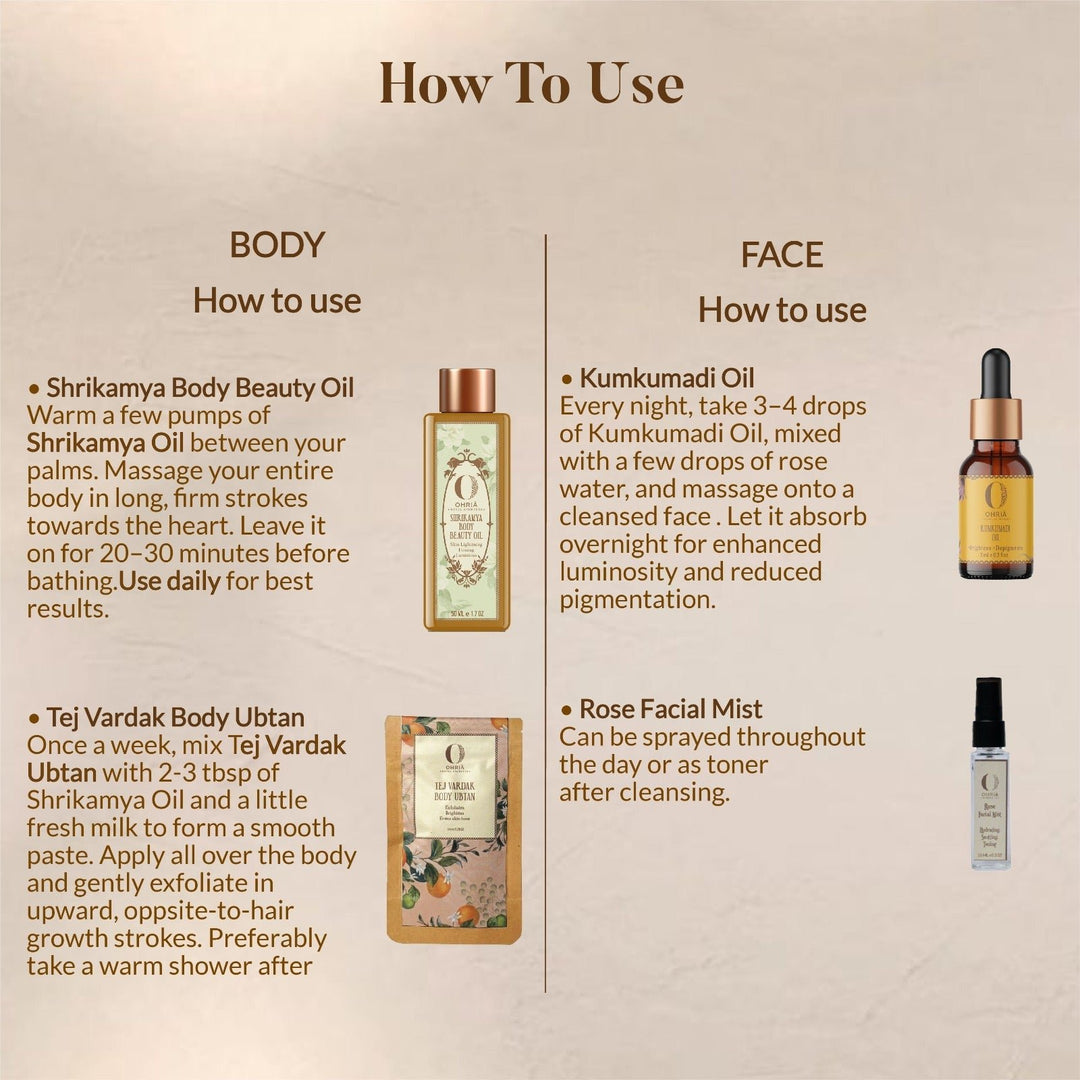 Uses of Bridal Radiance Ritual Product - OHRIA AYURVEDA