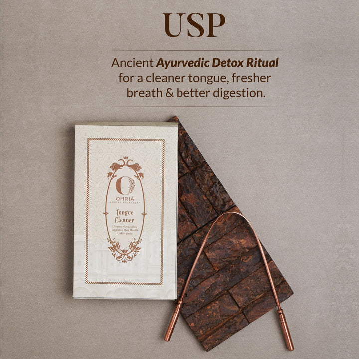 Pure Copper Tongue Cleaner- Detoxifying OHRIA AYURVEDA
