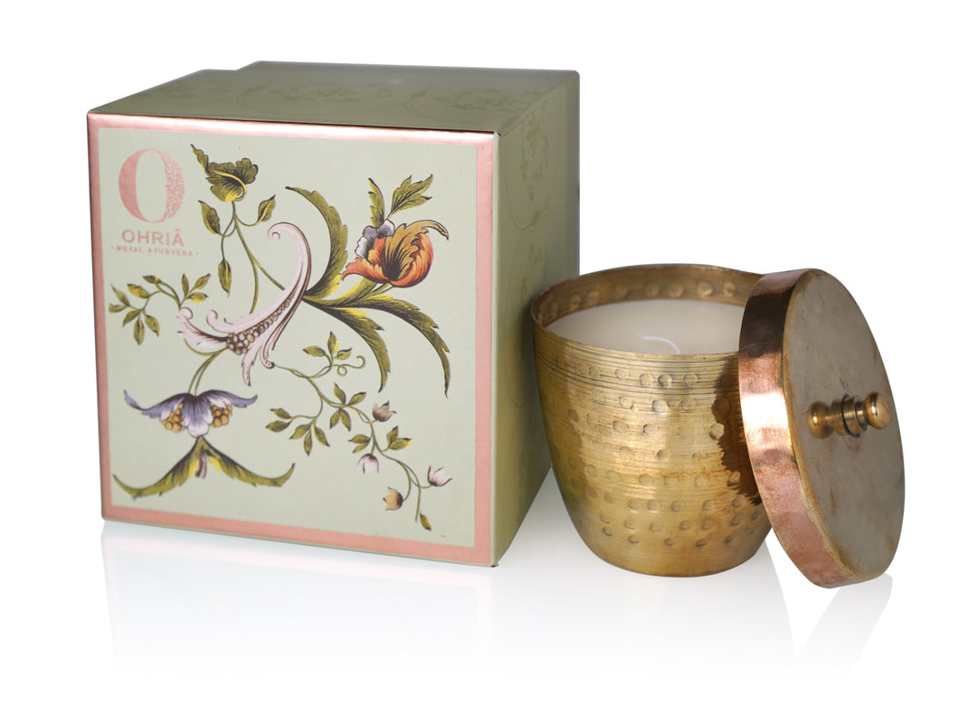Raatrani & Mint Luxury Copper/Brass Candle - OHRIA AYURVEDA